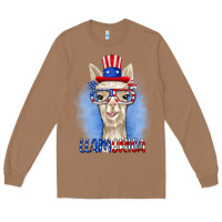 Toasted Coconut llamerica Long Sleeve Tee - RanaPortraitStore