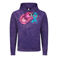 Cloud Purple cowboy hat and cancer ribbon Vintage Hoodie - AdoDesignShop