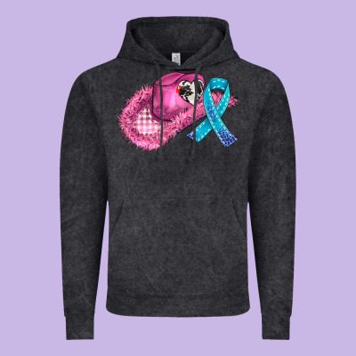 Cowboy Hat And Cancer Ribbon Vintage Hoodie Designed By Adodesignshop