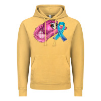 Vintage Mustard cowboy hat and cancer ribbon Vintage Hoodie - AdoDesignShop