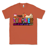 Copper this teacher wears her heart on her sleeve Classic Tee - Zillion Design Studio
