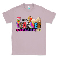 Lilac this teacher wears her heart on her sleeve Classic Tee - Zillion Design Studio