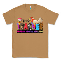Toasted Coconut this teacher wears her heart on her sleeve Classic Tee - Zillion Design Studio