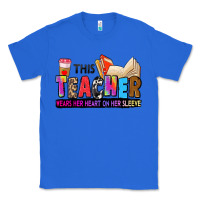True Royal this teacher wears her heart on her sleeve Classic Tee - Zillion Design Studio
