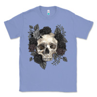 Colony Blue Floral skull Classic Tee - RanaPortraitStore