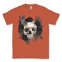 Copper Floral skull Classic Tee - RanaPortraitStore