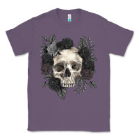 Lavender Floral skull Classic Tee - RanaPortraitStore