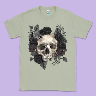 Floral Skull Classic Tee Designed By Ranaportraitstore
