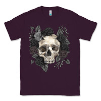 Plum Floral skull Classic Tee - RanaPortraitStore