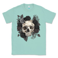 Seafoam Floral skull Classic Tee - RanaPortraitStore