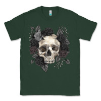 Sports Green Floral skull Classic Tee - RanaPortraitStore