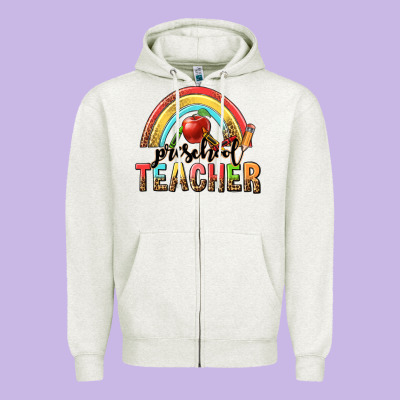 Preschool Teacher Zipper Hoodie Designed By Texasbilliewilder