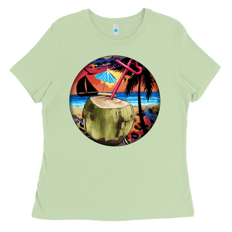 Coconut Drink Colorful Leopard Ladies Tee by BarkalooDesign | Teevron