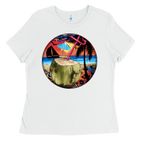 White coconut drink colorful leopard Ladies Tee - BarkalooDesign