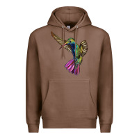 Chestnut Flying Ruby Throated Hummingbird Premium Hoodie - LillyAllenDesigns