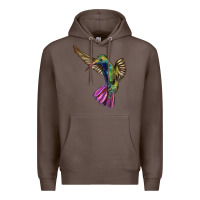 Coffee Flying Ruby Throated Hummingbird Premium Hoodie - LillyAllenDesigns