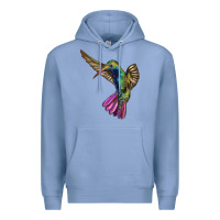 Colony Blue Flying Ruby Throated Hummingbird Premium Hoodie - LillyAllenDesigns