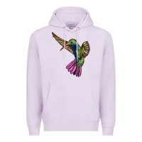 Lilac Flying Ruby Throated Hummingbird Premium Hoodie - LillyAllenDesigns