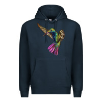 Navy Flying Ruby Throated Hummingbird Premium Hoodie - LillyAllenDesigns