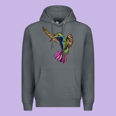 Flying Ruby Throated Hummingbird Premium Hoodie Designed By Lillyallendesigns
