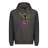Smoke Flying Ruby Throated Hummingbird Premium Hoodie - LillyAllenDesigns