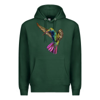 Sports Green Flying Ruby Throated Hummingbird Premium Hoodie - LillyAllenDesigns