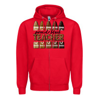 Red proud black teacher Zipper Hoodie - texasbilliewilder