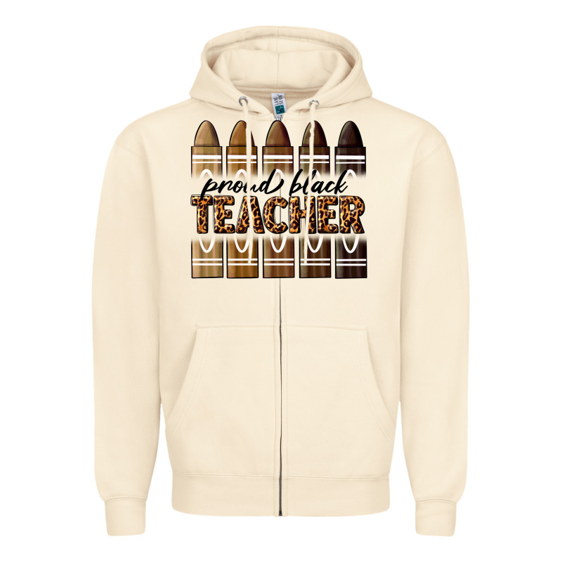 Proud Black Teacher Zipper Hoodie by texasbilliewilder | Teevron