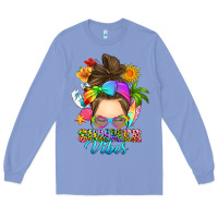 Colony Blue messy bun summer vibes Long Sleeve Tee - RanaPortraitStore