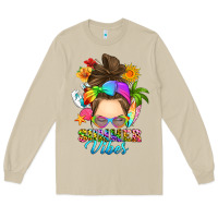 Mushroom messy bun summer vibes Long Sleeve Tee - RanaPortraitStore