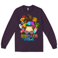 Plum messy bun summer vibes Long Sleeve Tee - RanaPortraitStore
