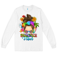 White messy bun summer vibes Long Sleeve Tee - RanaPortraitStore