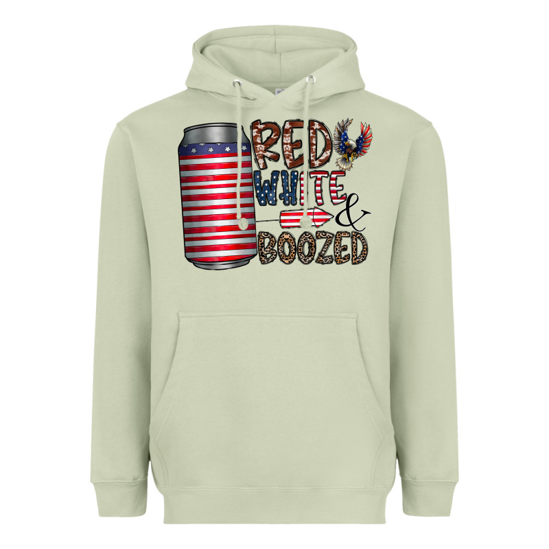 Red White  Boozed Heavyweight Hoodie by CowhideDigitalArt | Teevron