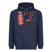 Navy red white  boozed Heavyweight Hoodie - CowhideDigitalArt