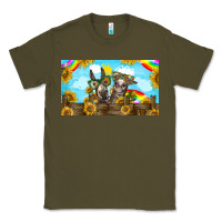 Army Green 2 donkeys sunflower Classic Tee - BarkalooDesign