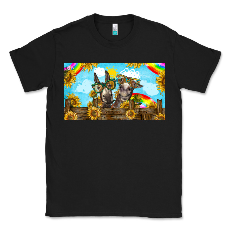 2 Donkeys Sunflower Classic Tee by BarkalooDesign | Teevron