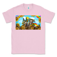 Bubblegum Pink 2 donkeys sunflower Classic Tee - BarkalooDesign