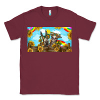 Burgundy 2 donkeys sunflower Classic Tee - BarkalooDesign