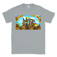 Heather Grey 2 donkeys sunflower Classic Tee - BarkalooDesign
