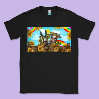 2 Donkeys Sunflower Classic Tee Designed By Barkaloodesign
