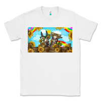 White 2 donkeys sunflower Classic Tee - BarkalooDesign