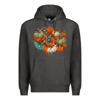 Charcoal Heather fall autumn patches Premium Hoodie - Jasminsmagicworld