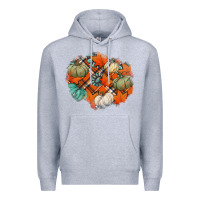 Heather Grey fall autumn patches Premium Hoodie - Jasminsmagicworld
