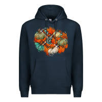 Navy fall autumn patches Premium Hoodie - Jasminsmagicworld