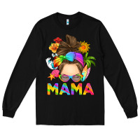 Black messy bun mama summer Long Sleeve Tee - RanaPortraitStore