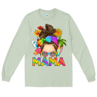 Matcha messy bun mama summer Long Sleeve Tee - RanaPortraitStore