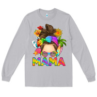 Moon Dust messy bun mama summer Long Sleeve Tee - RanaPortraitStore