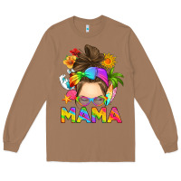Toasted Coconut messy bun mama summer Long Sleeve Tee - RanaPortraitStore
