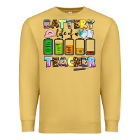 Antique Gold battery life of a teacher Premium Sweatshirt - AdoDesignShop