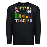 Black battery life of a teacher Premium Sweatshirt - AdoDesignShop